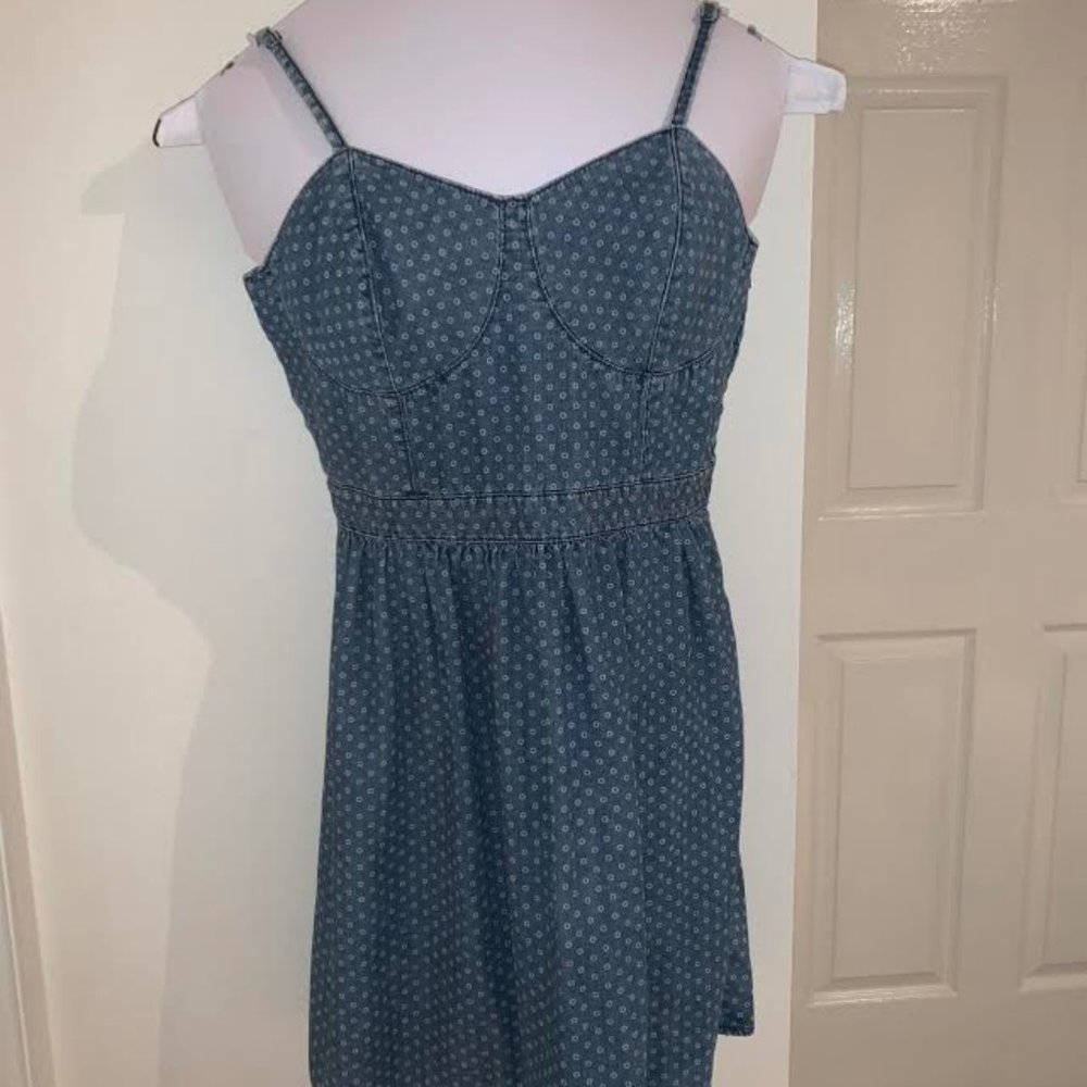 Blue Jean Pok-a-doted Dress